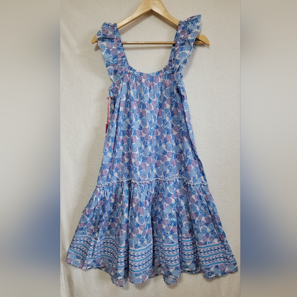 Women's Simply Southern Tropical Print Dress, Purple/Blue, Size Medium, NWT